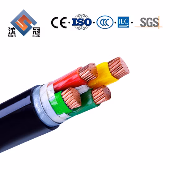 Shenguan 4 コア XLPE 絶縁 PVC シース Cu 地下電気装甲低電圧電源ケーブル 60m3